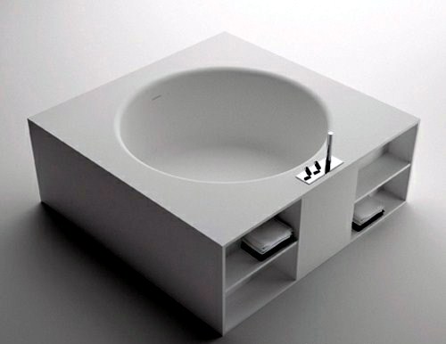 Modern Built-in bath tub with space saving design Modern Built-in bath tub with space saving design