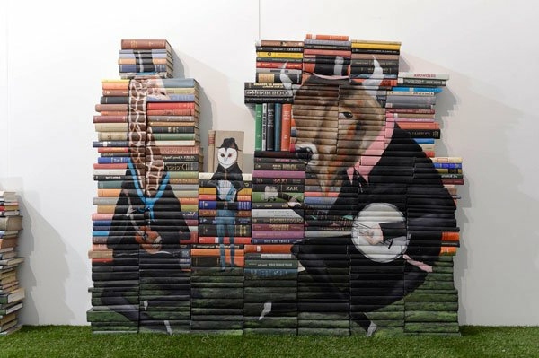 Whimsical paintings from books by Mike Stilkey Whimsical paintings from books by Mike Stilkey
