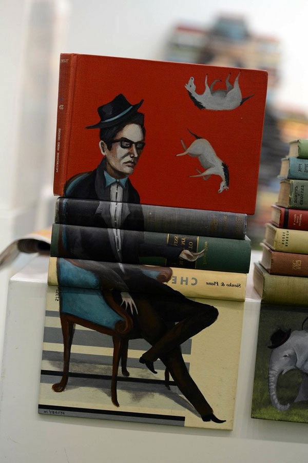 Whimsical paintings from books by Mike Stilkey Whimsical paintings from books by Mike Stilkey