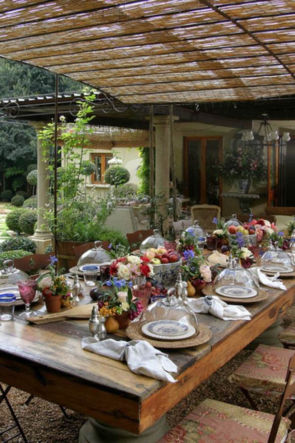 Garden Furniture Ideas - Ask the wooden garden table in the center