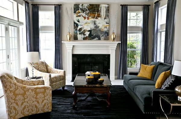 Living Room Color Scheme Gray And Yellow Interior Design