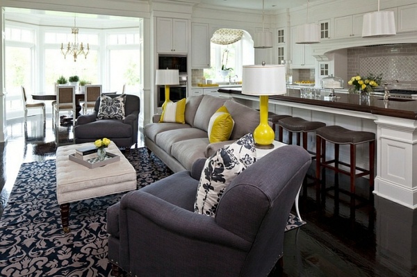 Living Room Color Scheme Gray And Yellow Interior Design