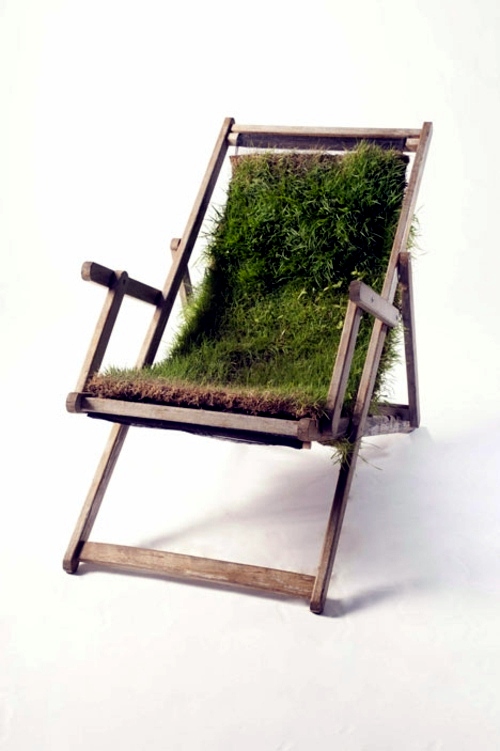 Recycled furniture used as plant containers by Peter Bottazzi and Denise Bonapace