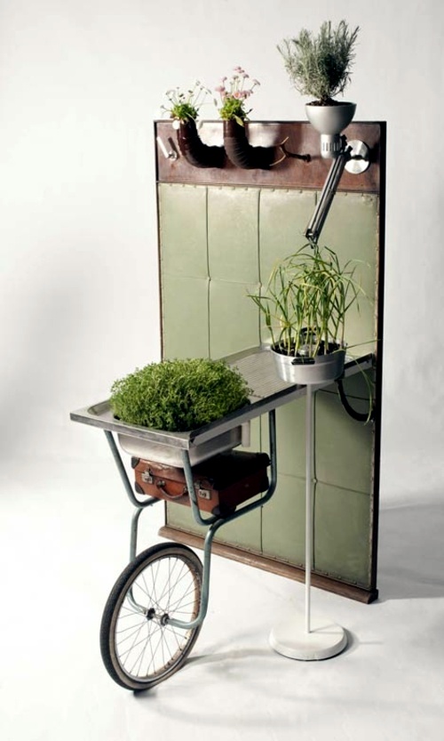 Recycled furniture used as plant containers by Peter Bottazzi and Denise Bonapace Recycled furniture used as plant containers by Peter Bottazzi and Denise Bonapace
