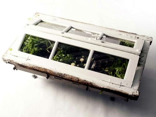 Recycled furniture used as plant containers by Peter Bottazzi and Denise Bonapace