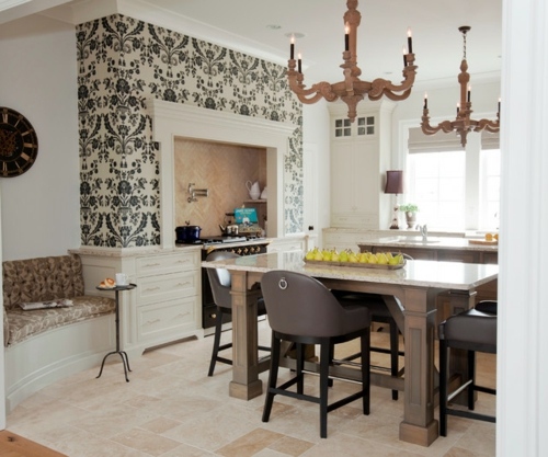 Furnished French country-style kitchens design Furnished French country-style kitchens design
