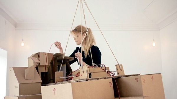 Cool city cardboard model of Nina Lindgren "floating city"