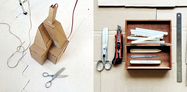Cool city cardboard model of Nina Lindgren "floating city"
