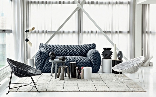 Designer sofa with removable cover by Nuvola