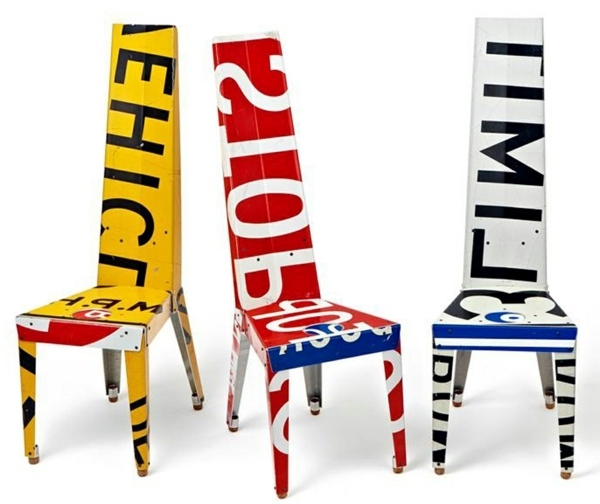Cool designer furniture from old traffic signs