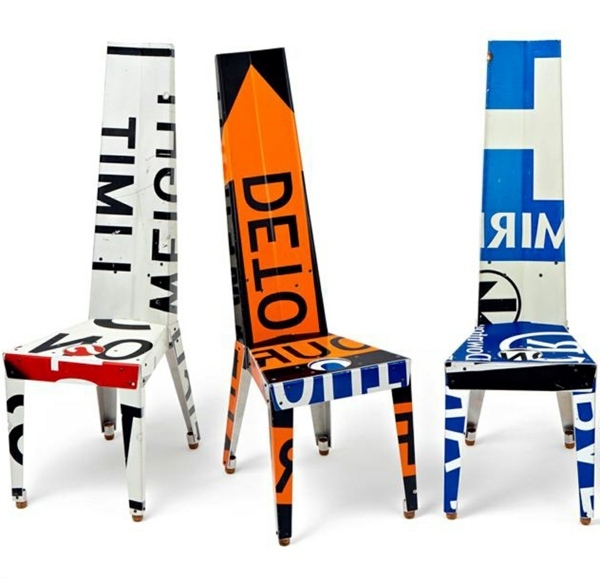 Cool designer furniture from old traffic signs Cool designer furniture from old traffic signs