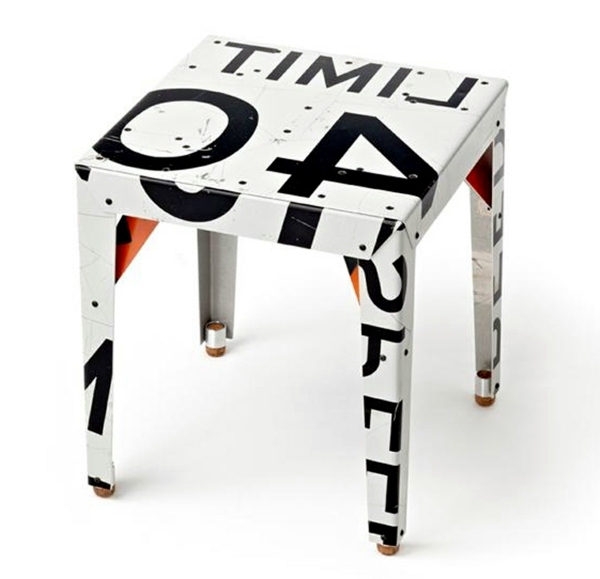 Cool designer furniture from old traffic signs