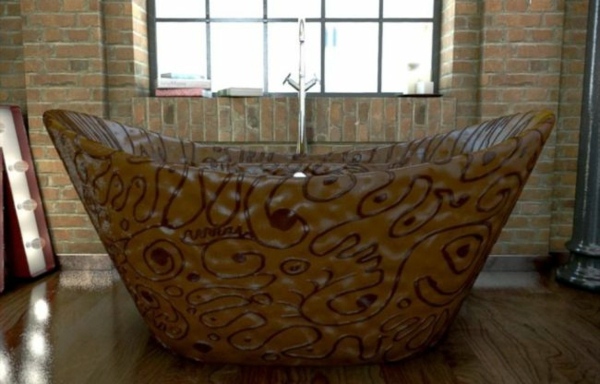 Modern bathroom furniture made entirely of chocolate Modern bathroom furniture made entirely of chocolate