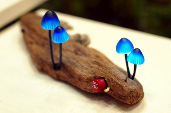 Mushroom-shaped LED lighting by Yukio Takano