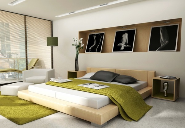 Bedroom wall design - wall decoration behind the bed