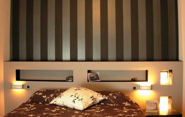 Bedroom wall design - wall decoration behind the bed
