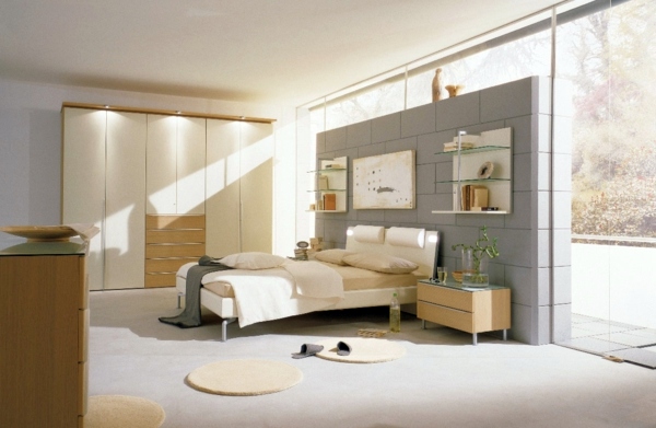 Bedroom wall design - wall decoration behind the bed