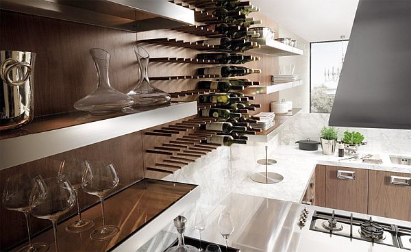 Kitchen furniture made of walnut wood - oak collection