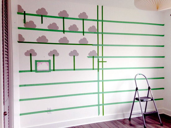 Stencilling wallpaper way