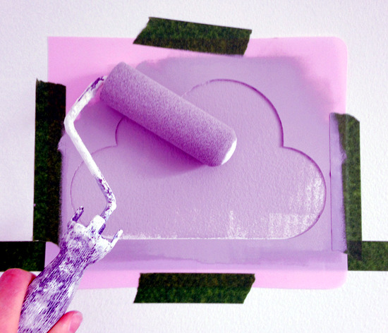 Stencilling wallpaper way