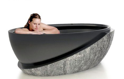 Modern Bathtubs Made of wood and stone