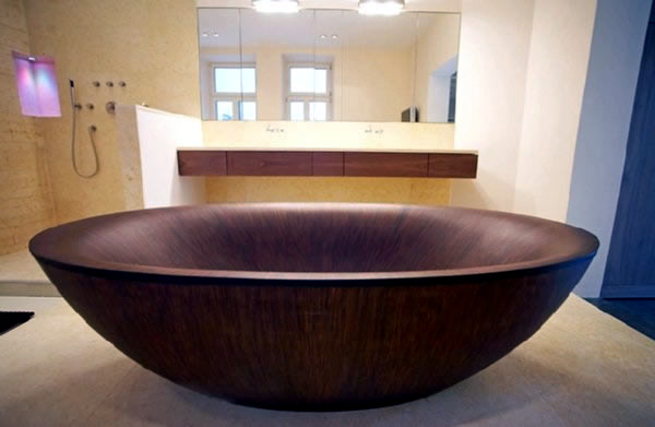 Modern Bathtubs Made of wood and stone