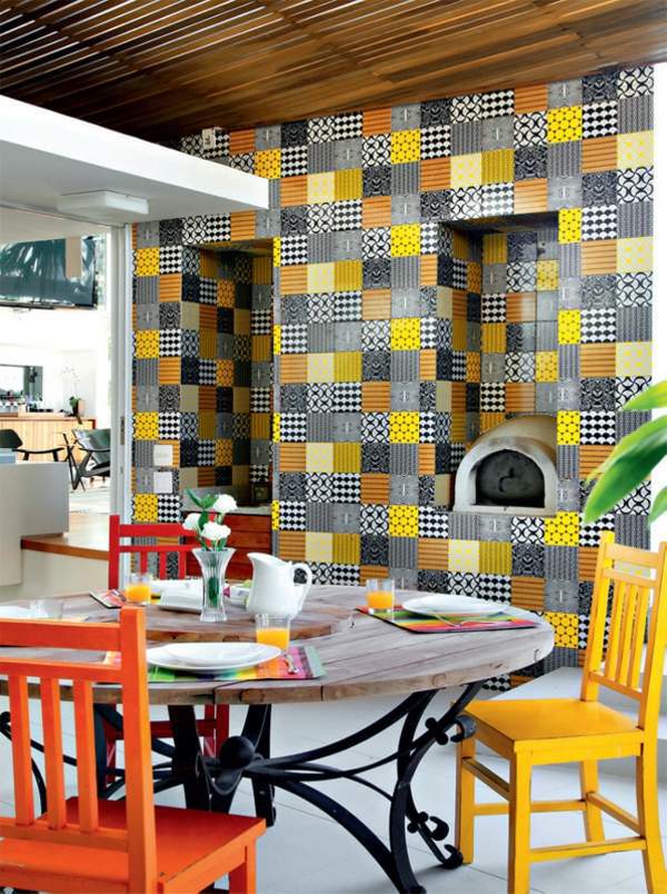 Terrace design modern and colorful