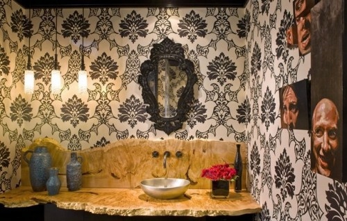 21 unusual ideas wallpaper in the bathroom - stylish and refreshing