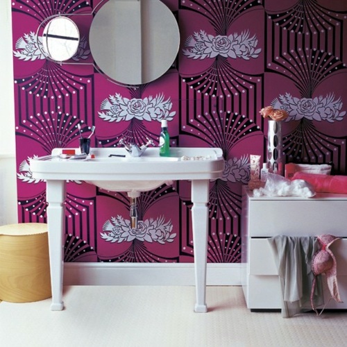 21 unusual ideas wallpaper in the bathroom - stylish and refreshing