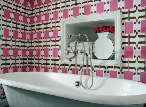 21 unusual ideas wallpaper in the bathroom - stylish and refreshing
