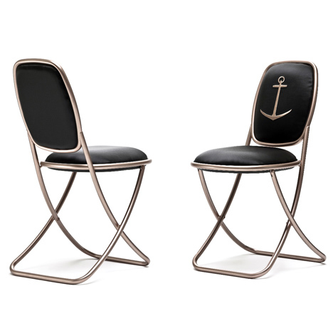 Designer collection of chic folding garden furniture and lamps