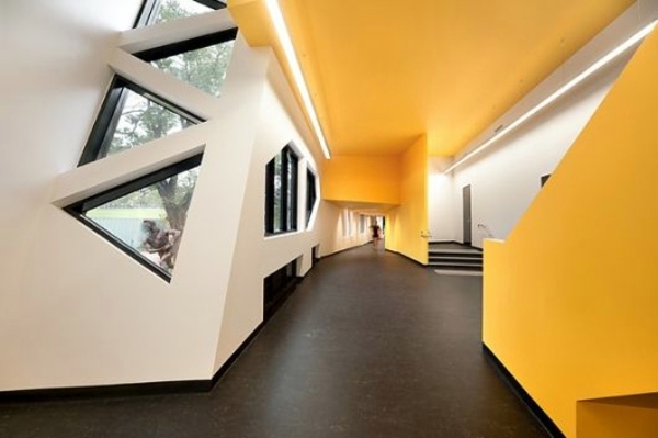 Triangular windows darken - window blinds or window films apply