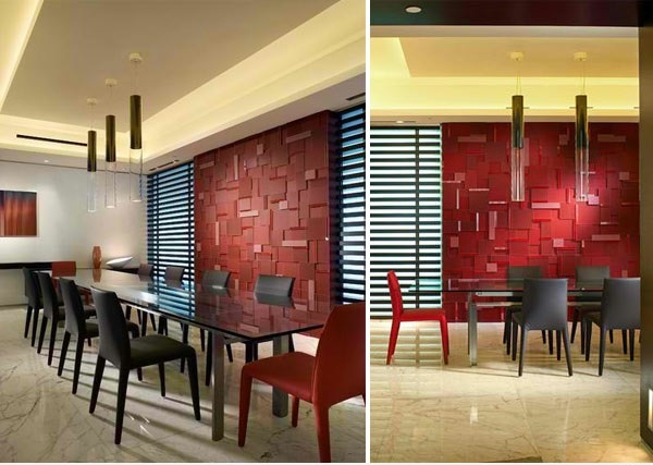 15 gorgeous dining room in red, white and black