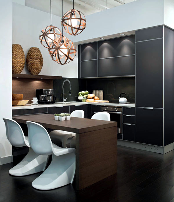 Black kitchen furniture and fancy details for your inspiration