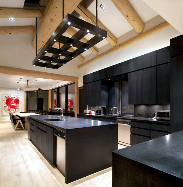 Black kitchen furniture and fancy details for your inspiration