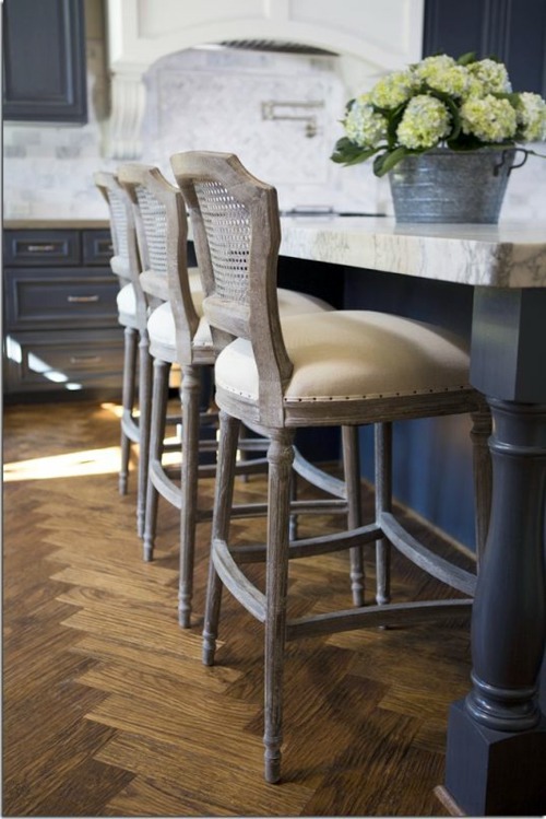 Wood flooring in the kitchen for a homely atmosphere