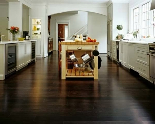 Wood flooring in the kitchen for a homely atmosphere | Avso