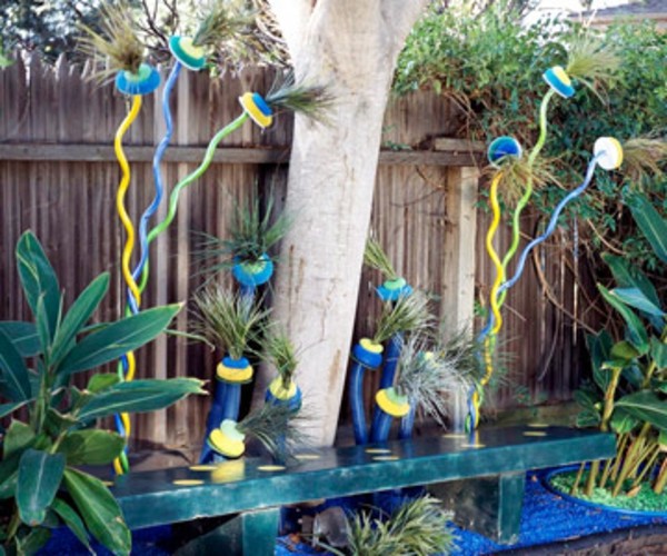Gartendeko ideas from inexpensive plastics and materials