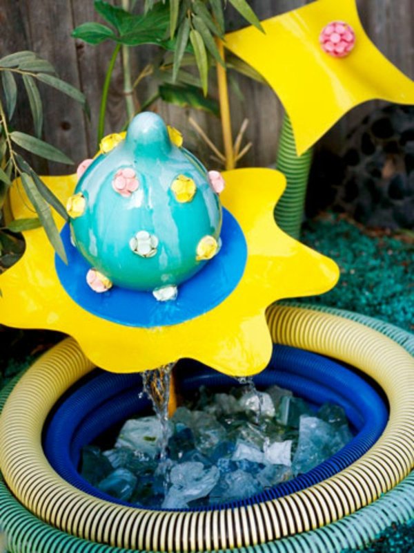 Gartendeko ideas from inexpensive plastics and materials