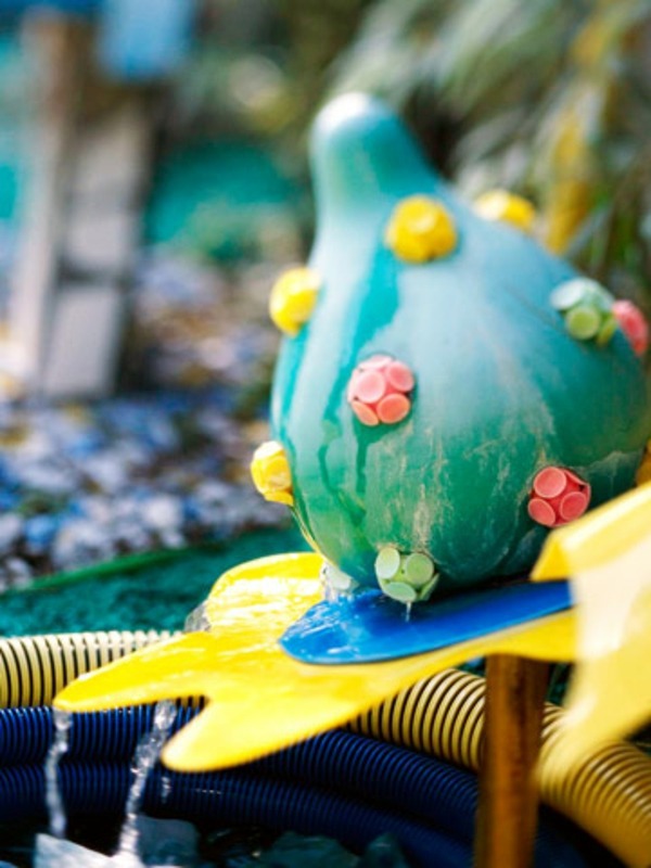 Gartendeko ideas from inexpensive plastics and materials