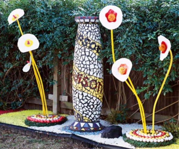 Gartendeko ideas from inexpensive plastics and materials