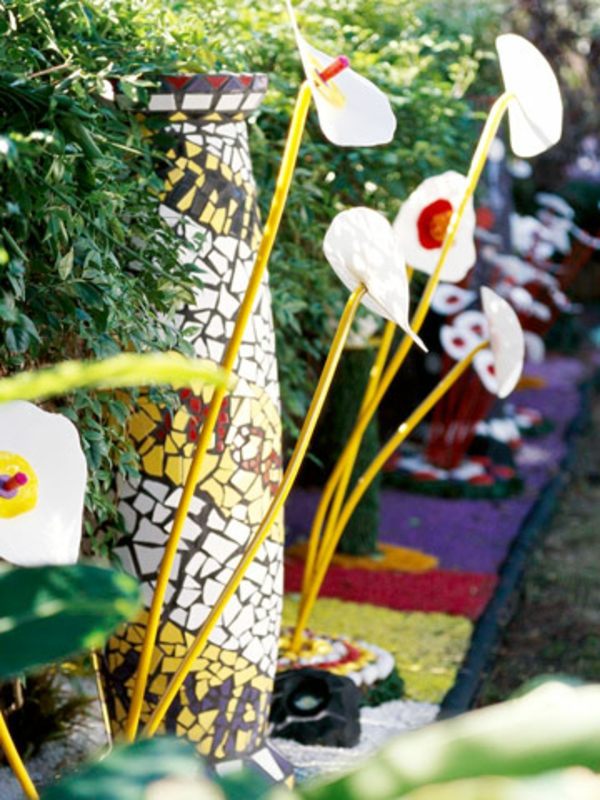 Gartendeko ideas from inexpensive plastics and materials
