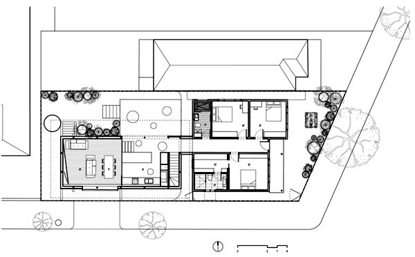 Unconventional house cultivation on two levels