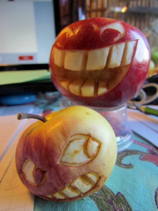 Dekoideen - Decorative fruit carving - apple art and expressive faces Dekoideen - Decorative fruit carving - apple art and expressive faces