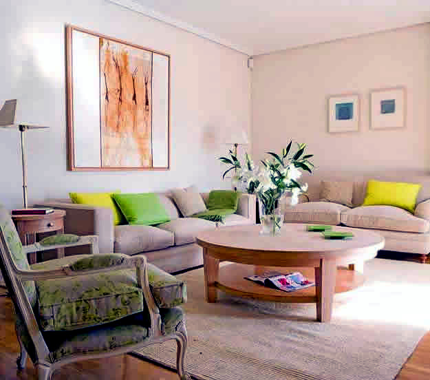 Spring decorations and colors in the living room Spring decorations and colors in the living room