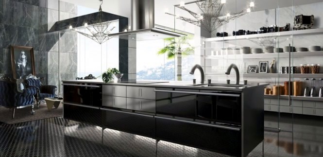 Black Kitchen Island Design