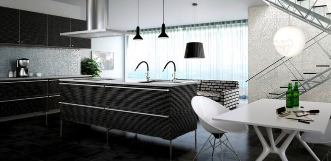 Black Kitchen Island Design