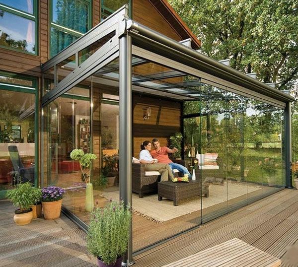 Balcony or terrace glass conservatory - Build on a beautiful winter garden Balcony or terrace glass conservatory - Build on a beautiful winter garden