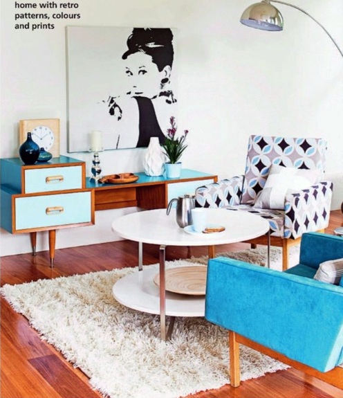 Einrichtungsideen - Living room design ideas in retro style - 30 examples as inspiration