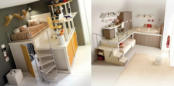 Colorful great loft beds for children and adults - excellent bedroom furniture